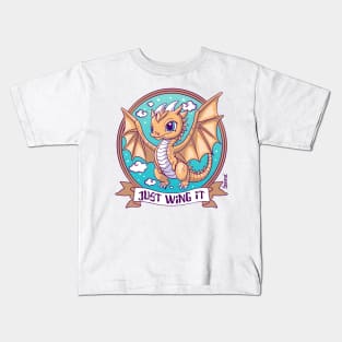 Just Wing It - Fearless Dragon in Flight Kids T-Shirt